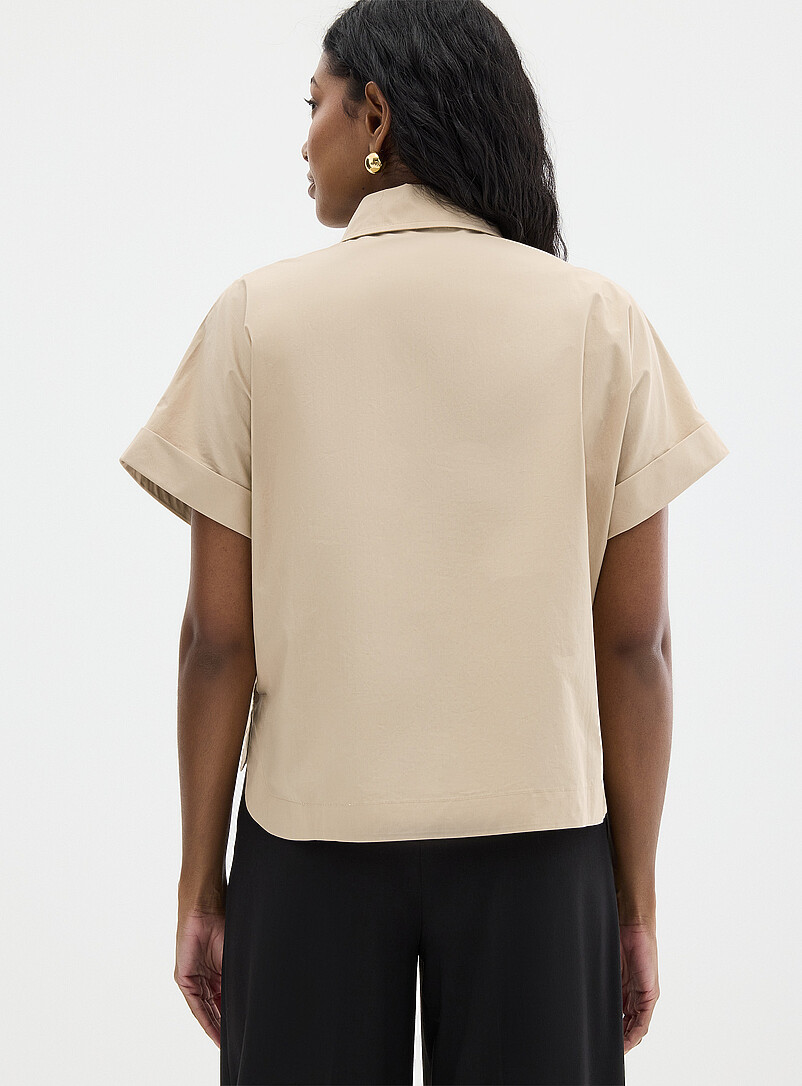 Contemporaine White Patch pockets boxy-fit poplin shirt for women