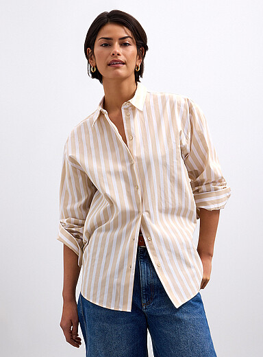 La chemise ample popeline l&eacute;g&egrave;re ray&eacute;e