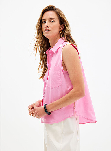 La chemise sans manches popeline l&eacute;g&egrave;re