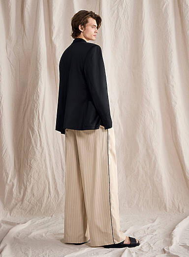 Trimmed banker-stripe pant Loose fit <b>Le 31 Studio capsule</b>