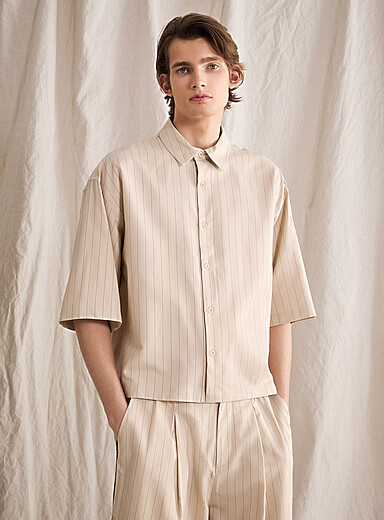 Cropped pinstripe shirt <b>Le 31 Studio capsule</b>