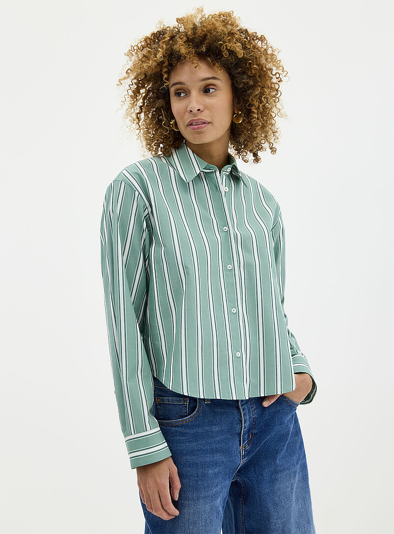 Striped lightweight poplin shirt product image (primary)