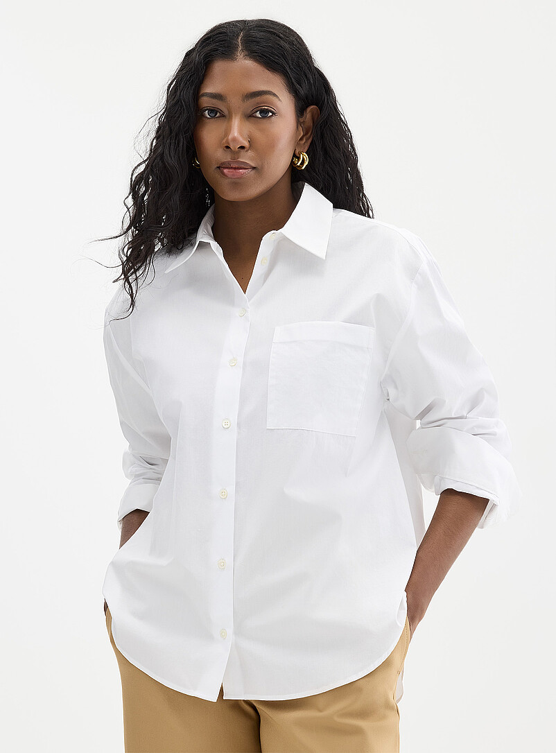 Patch Pocket Loose Poplin Shirt