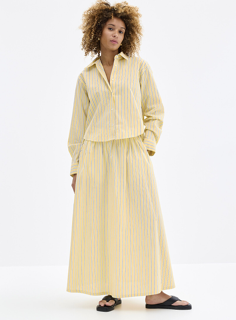 Striped lightweight poplin maxi skirt product image (primary)