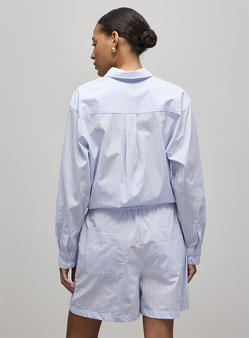 Striped lightweight poplin short Fit: Wide leg, high rise product image 3