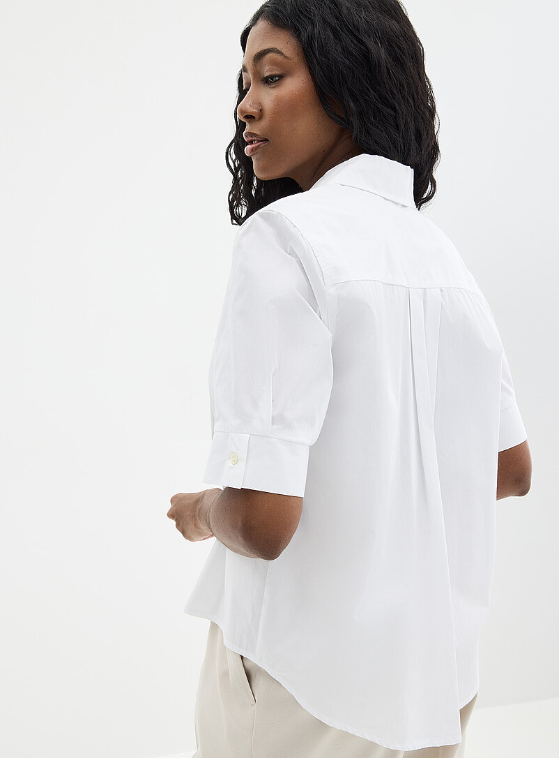 Cropped pleated-sleeve poplin shirt product image 2