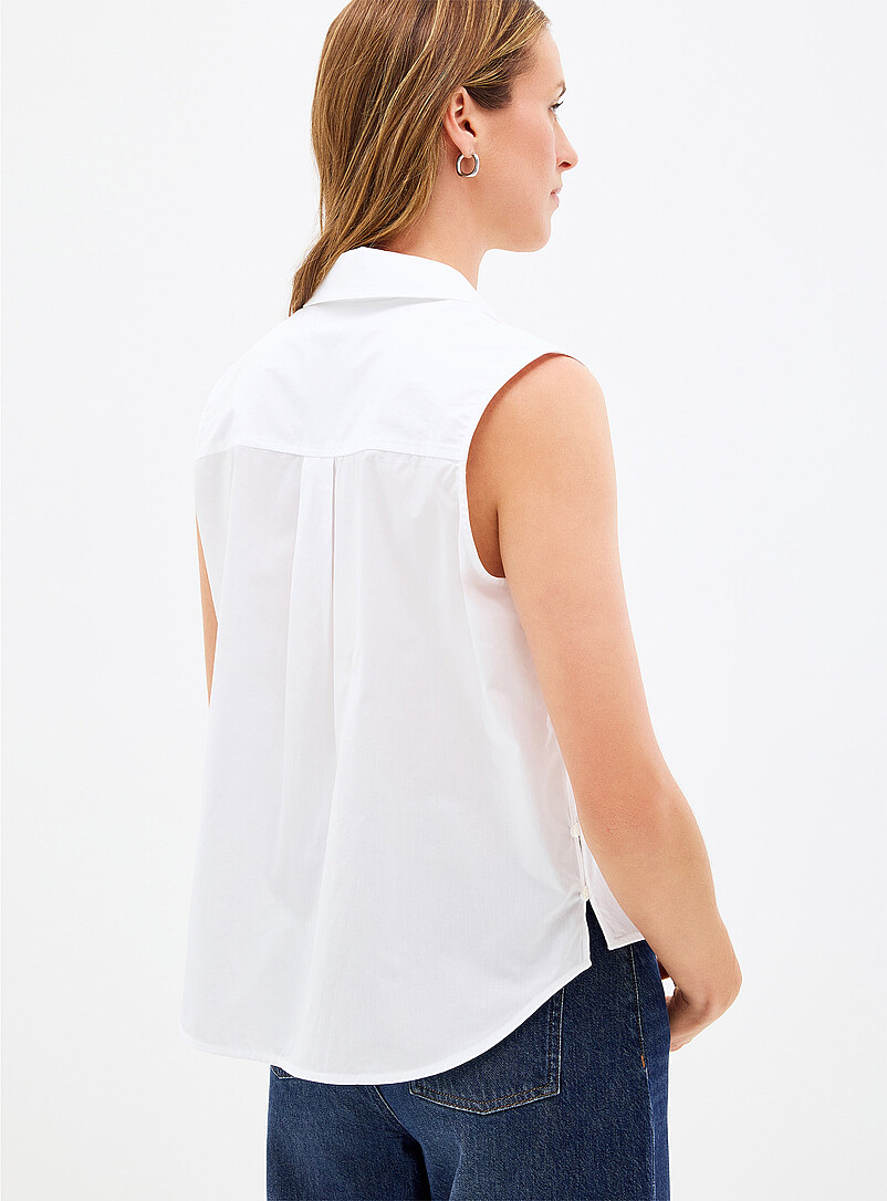 Lightweight poplin sleeveless shirt product image 2