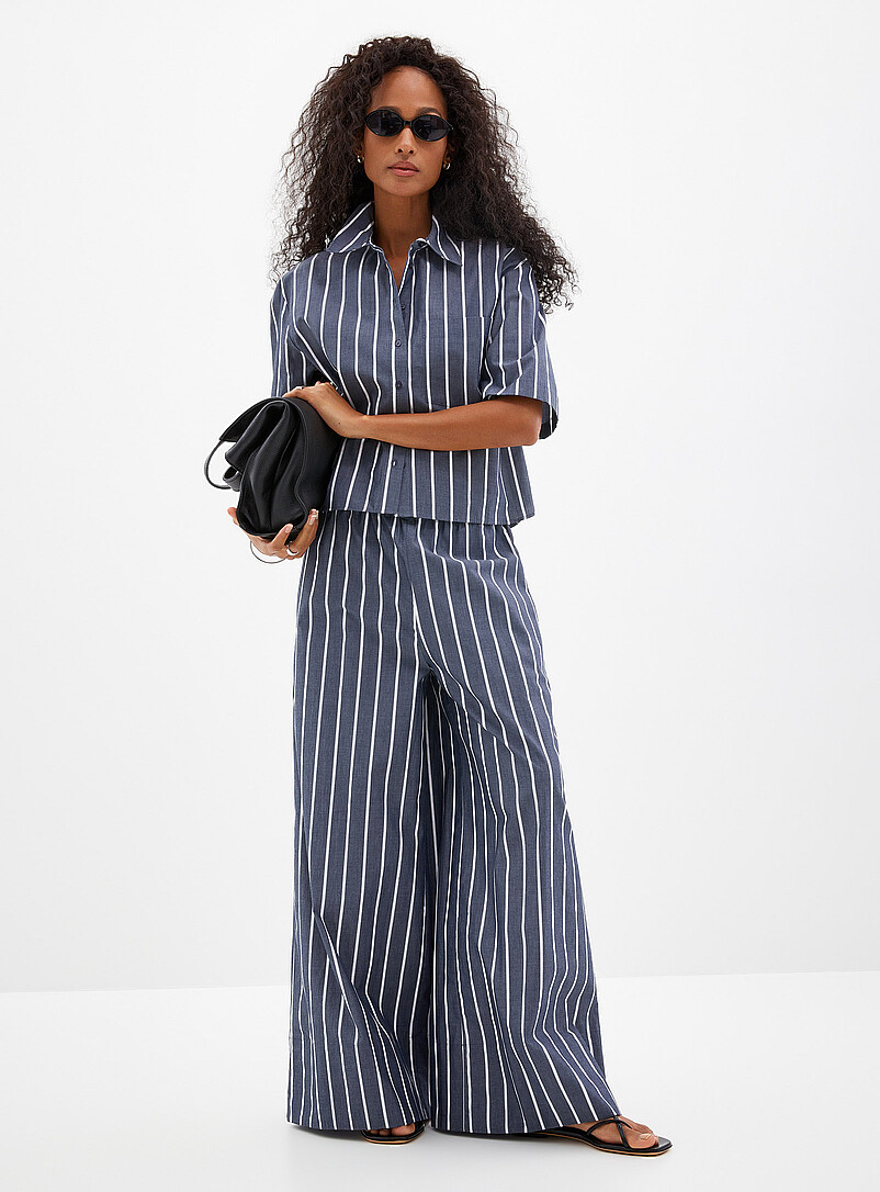 Boxy striped poplin shirt product image 2