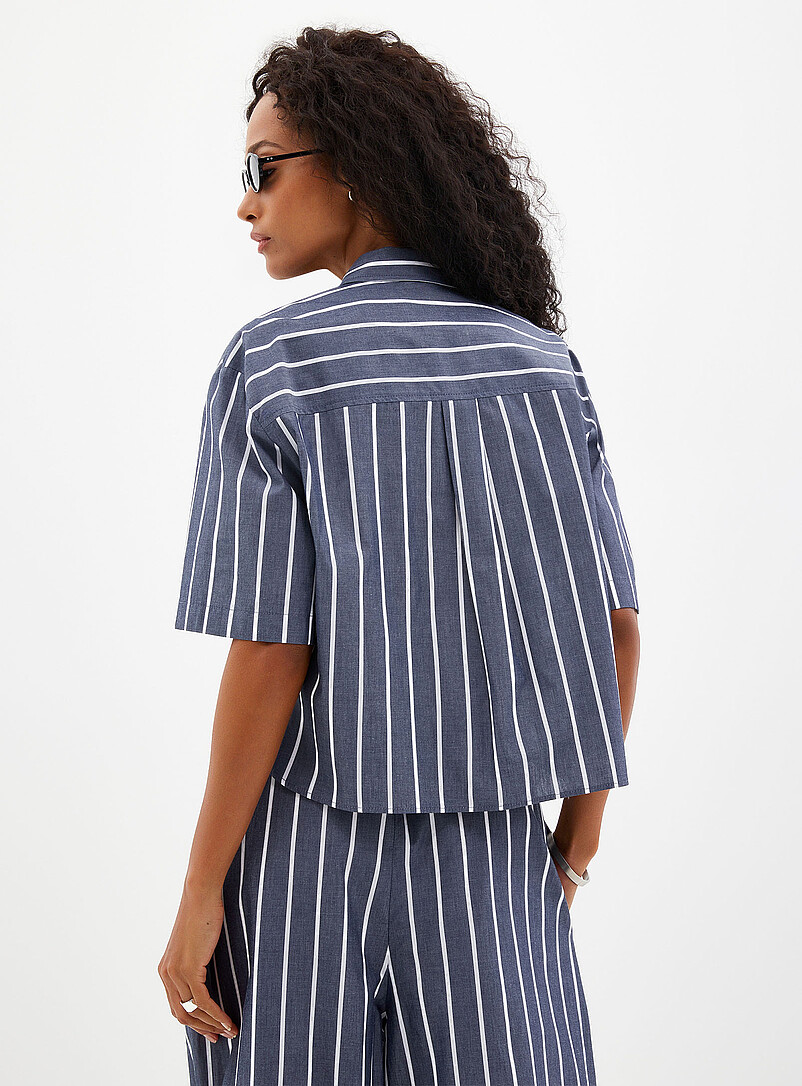 Boxy striped poplin shirt product image 3