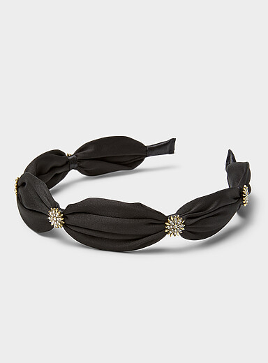 Sparkling flower satiny headband
