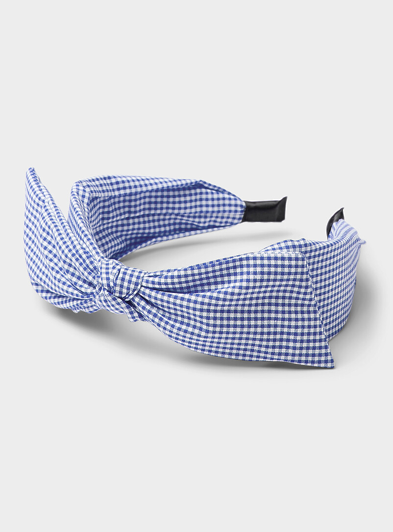 Gingham Check Bow Headband
