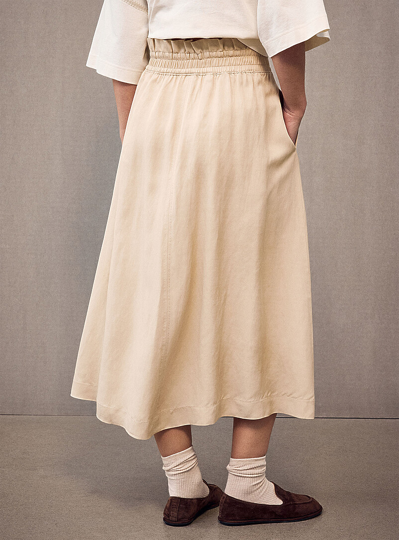 BOSS Sand Vakola pleated waist skirt for women