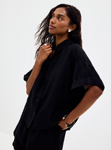La chemise lin manches revers Bisenas