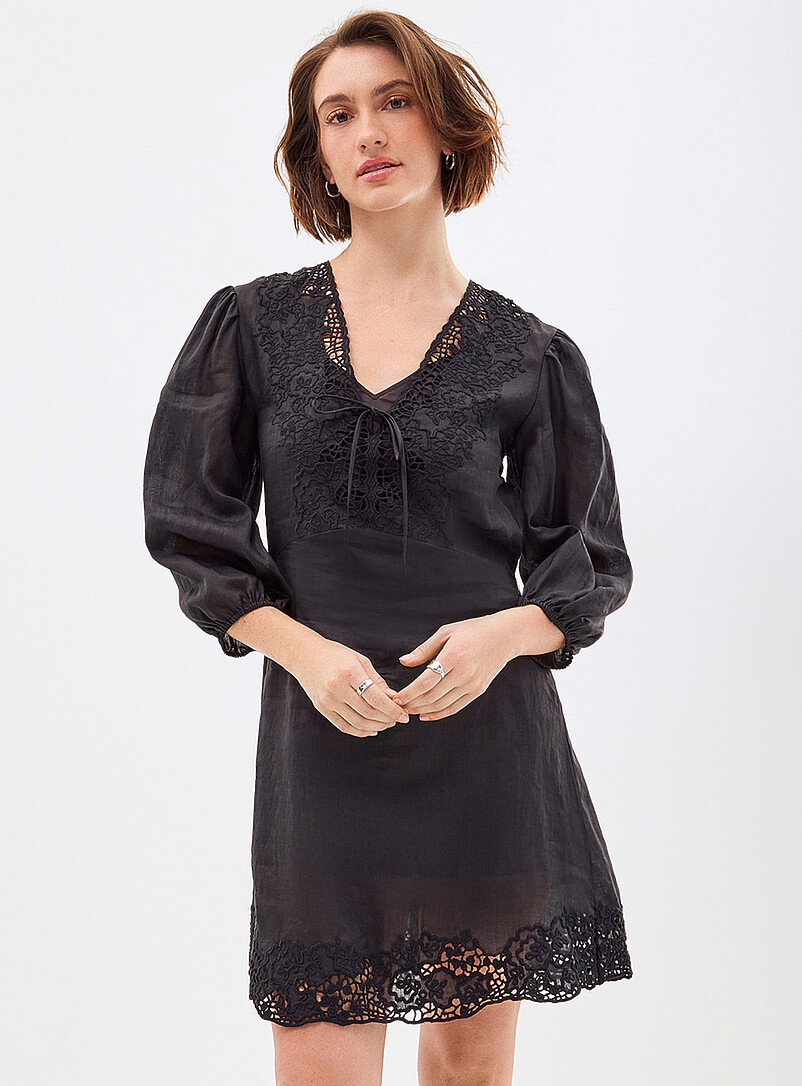 Driketta Tone-On-Tone Embroidery Dress