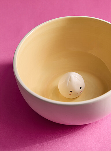 Inner 3D dumpling large white bowl