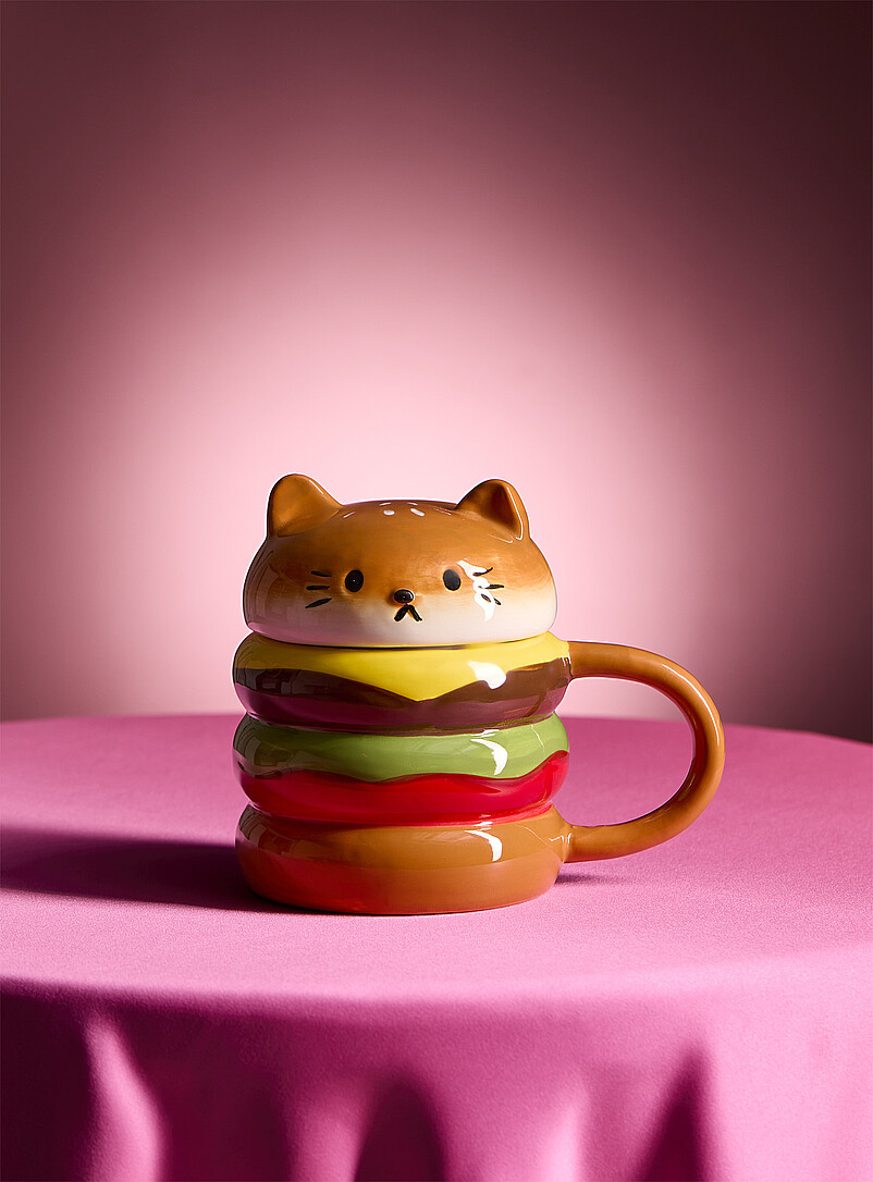 Cat Burger Lidded Mug
