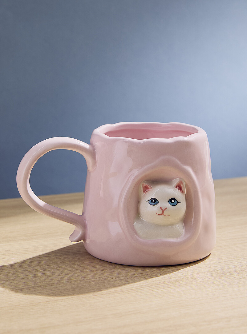 Peek-A-Boo Pink Cat Mug