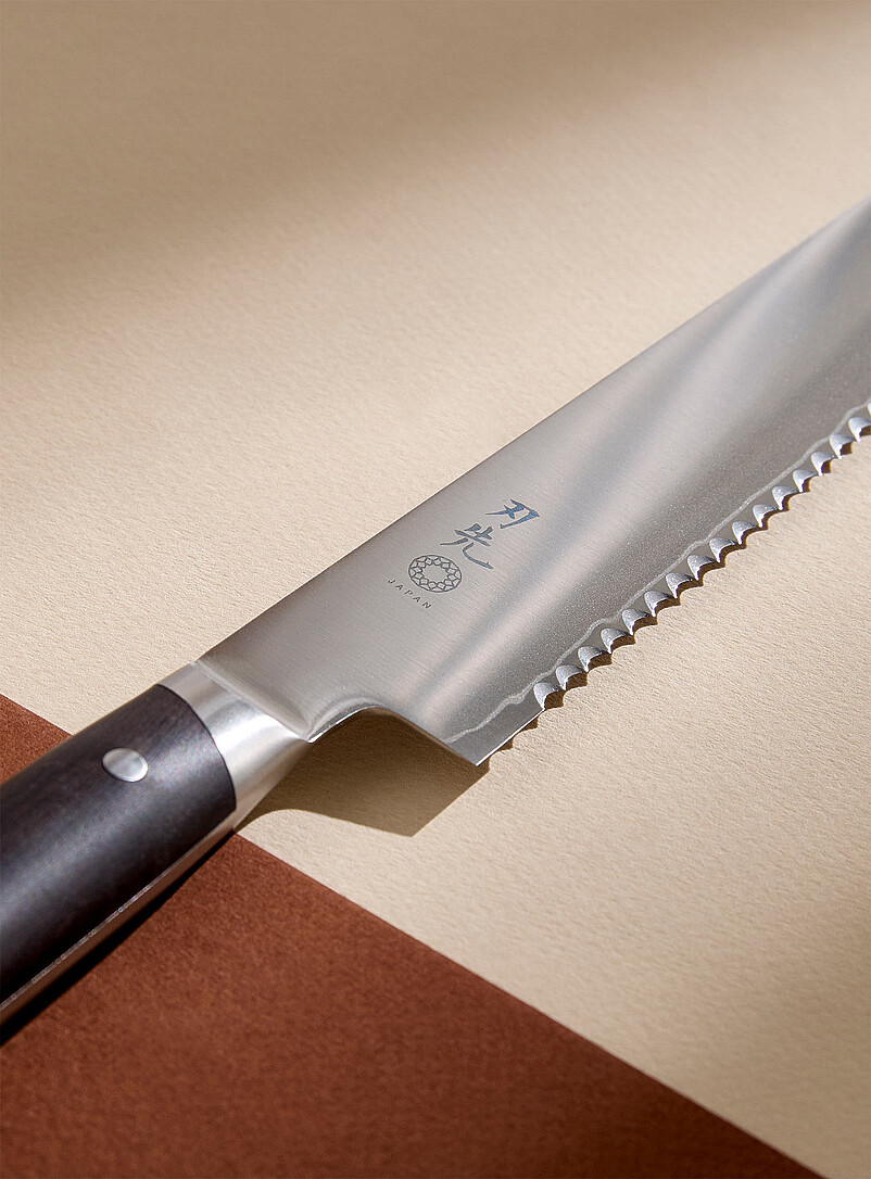 Hazaki Knives Black wood Pankiri black bread knife