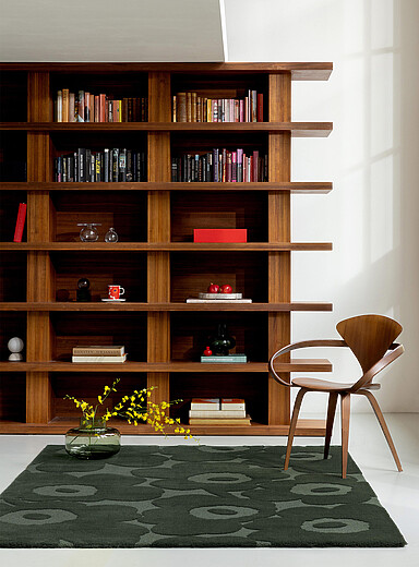 Marimekko Mossy Green Unikko two-tone pure wool rug See available sizes