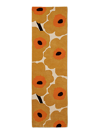Marimekko Patterned Yellow Unikko pure wool hallway rug See available sizes
