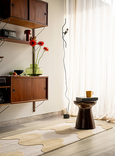Marimekko Patterned Yellow Lokki pure wool hallway rug See available sizes