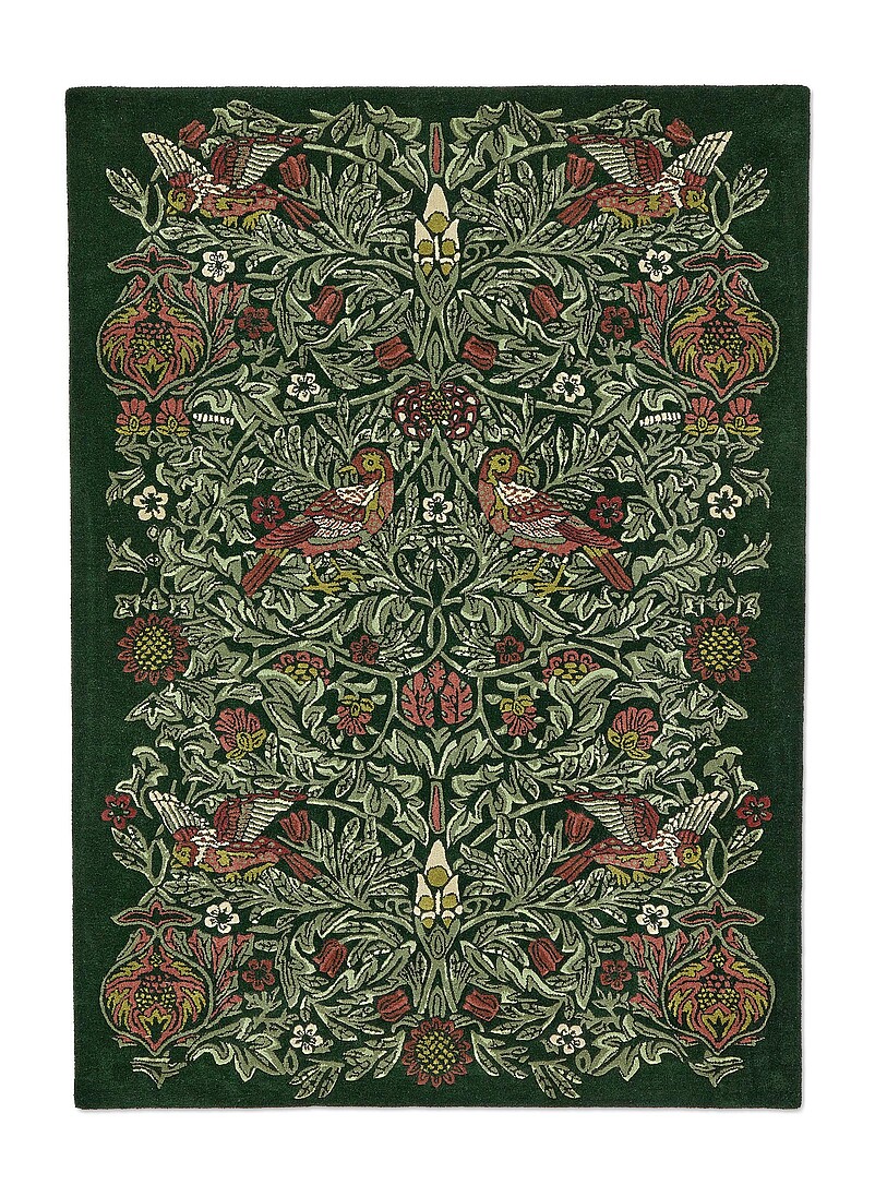 Bird tapestry pure wool artisanal rug See available sizes product image 2