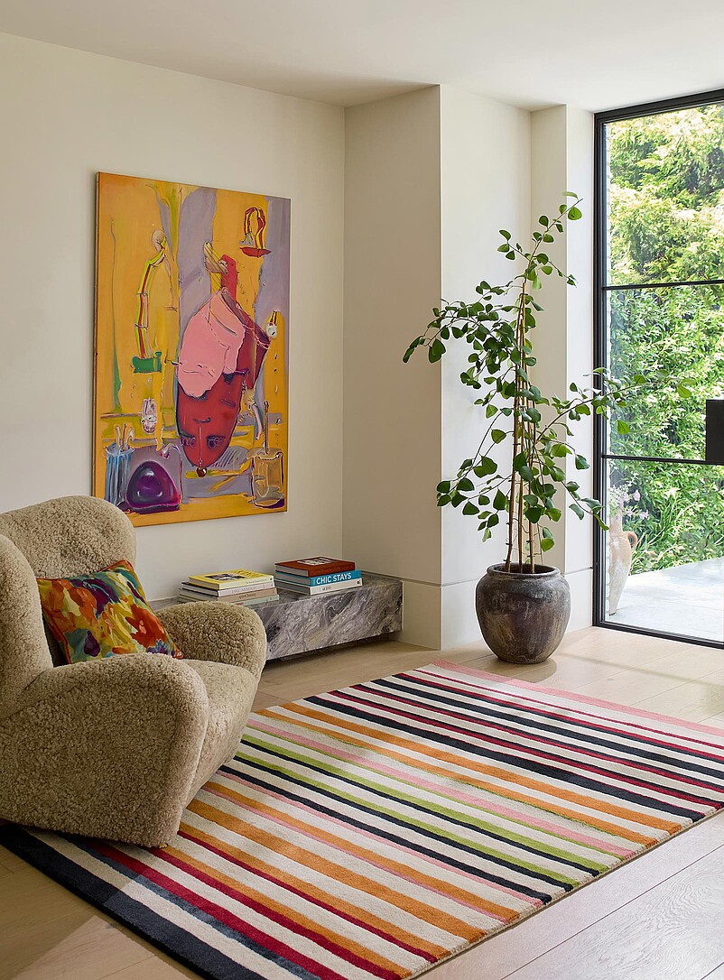 Calla multicolour-stripe artisanal rug See available sizes product image (primary)