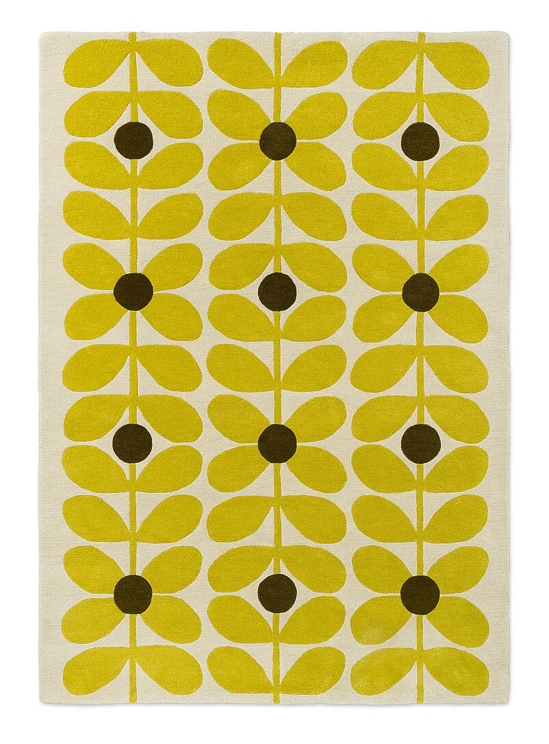 Sixties stem yellow wool rug See available sizes product image 3