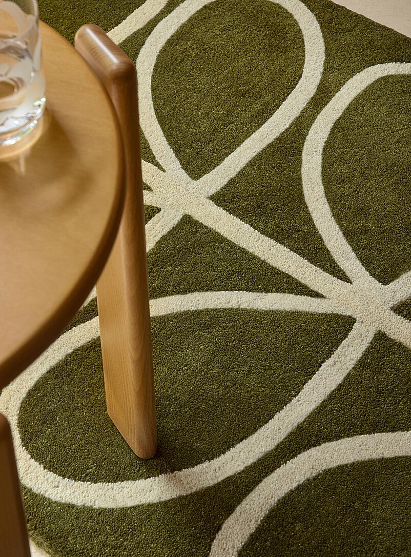 Linear stem olive hallway wool rug See available sizes product image 2