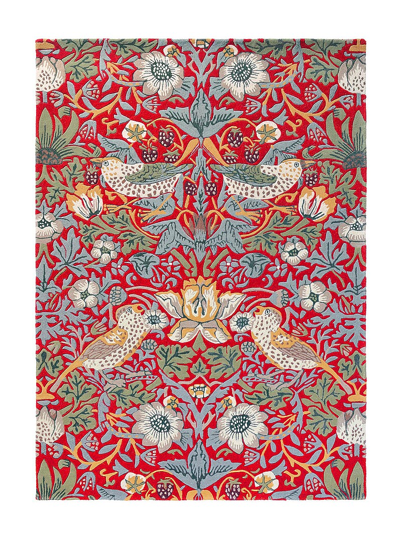 Strawberry Thief crimson wool rug See available sizes product image (primary)