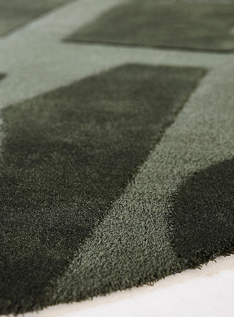 Mural Form forest green wool rug See available sizes product image 2