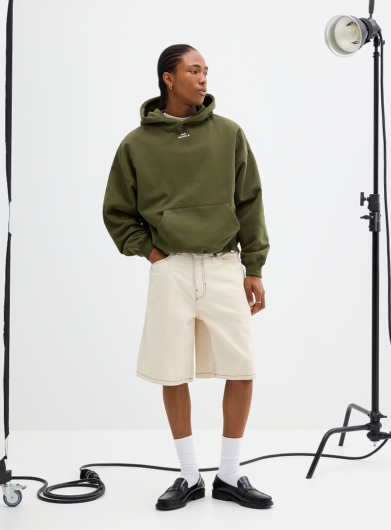 Embroidered Logo Oversized Hoodie