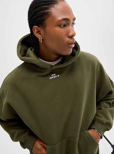 Embroidered logo oversized hoodie