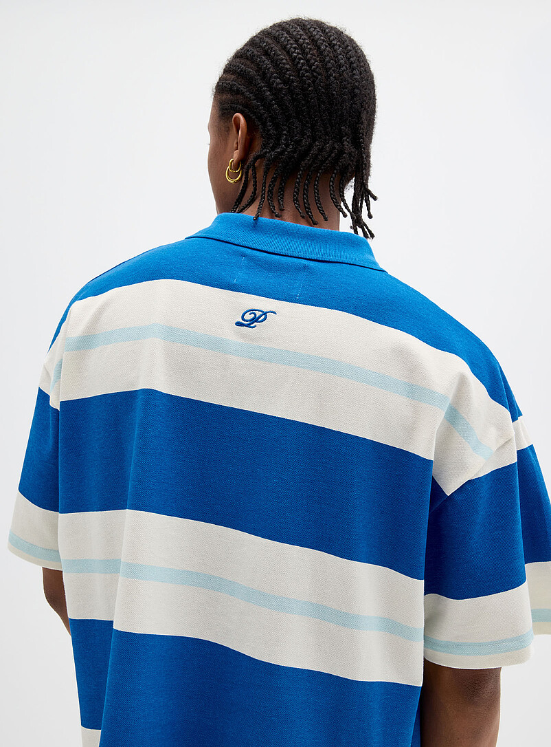 Striped oversized cropped polo Oversized fit product image 3