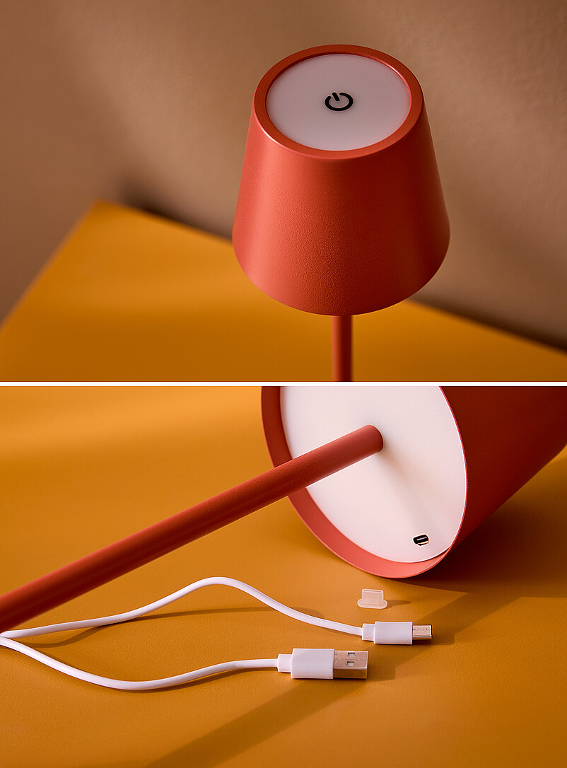 Simons Maison: La lampe de table tactile rechargeable &eacute;pur&eacute;e Noir
