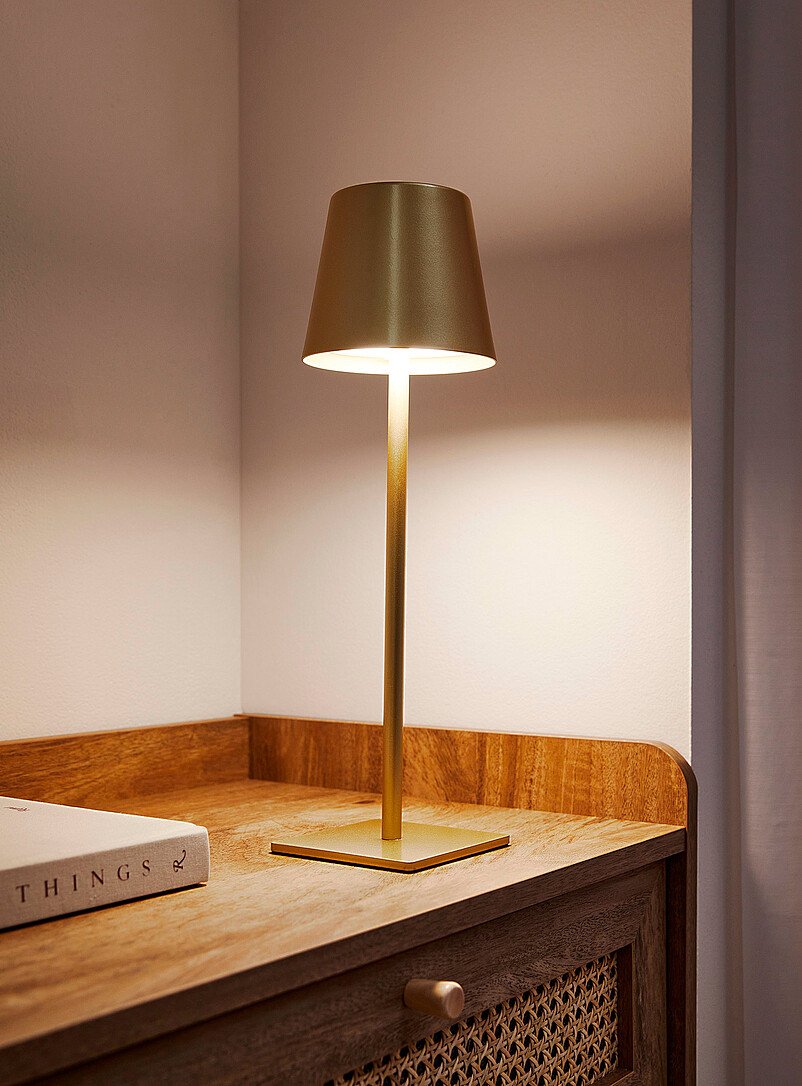 Simons Maison: La lampe de table tactile rechargeable &eacute;pur&eacute;e Noir