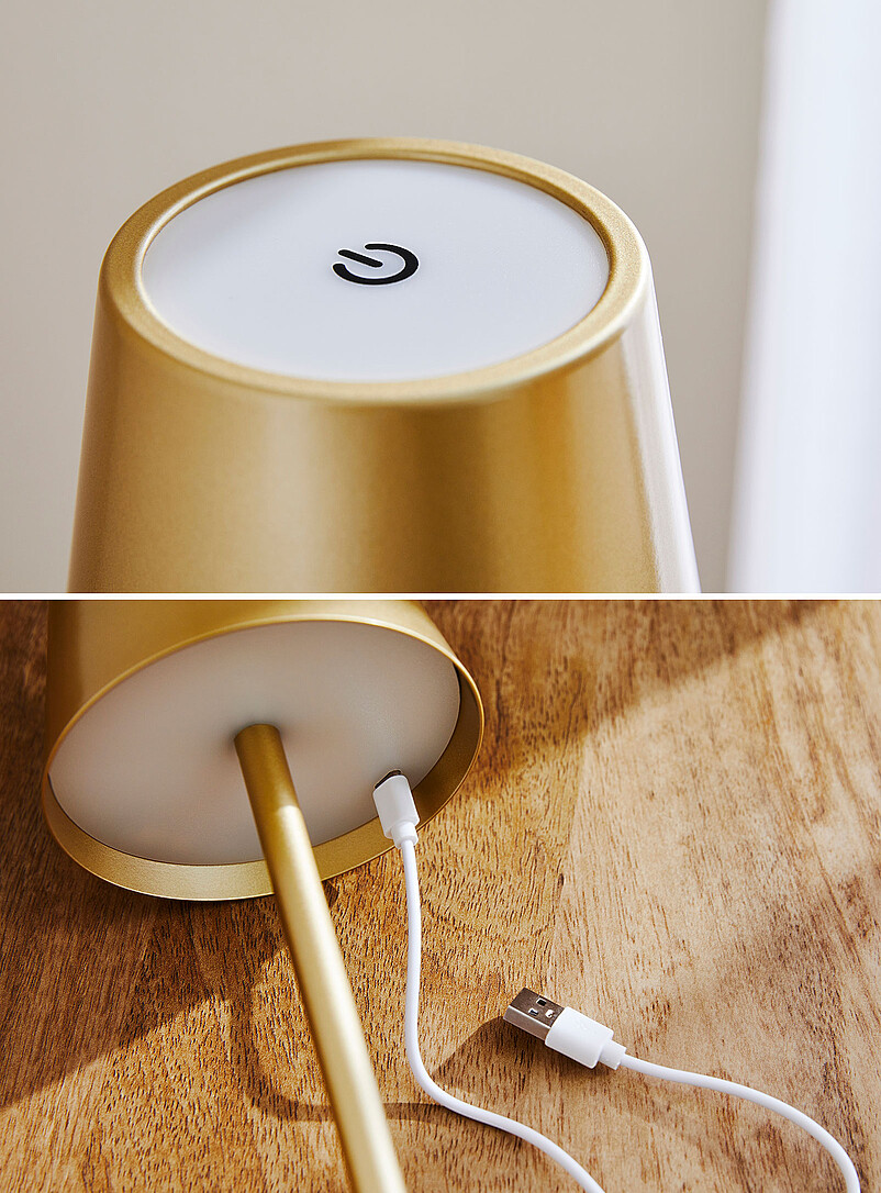 Simons Maison: La lampe de table tactile rechargeable &eacute;pur&eacute;e Noir