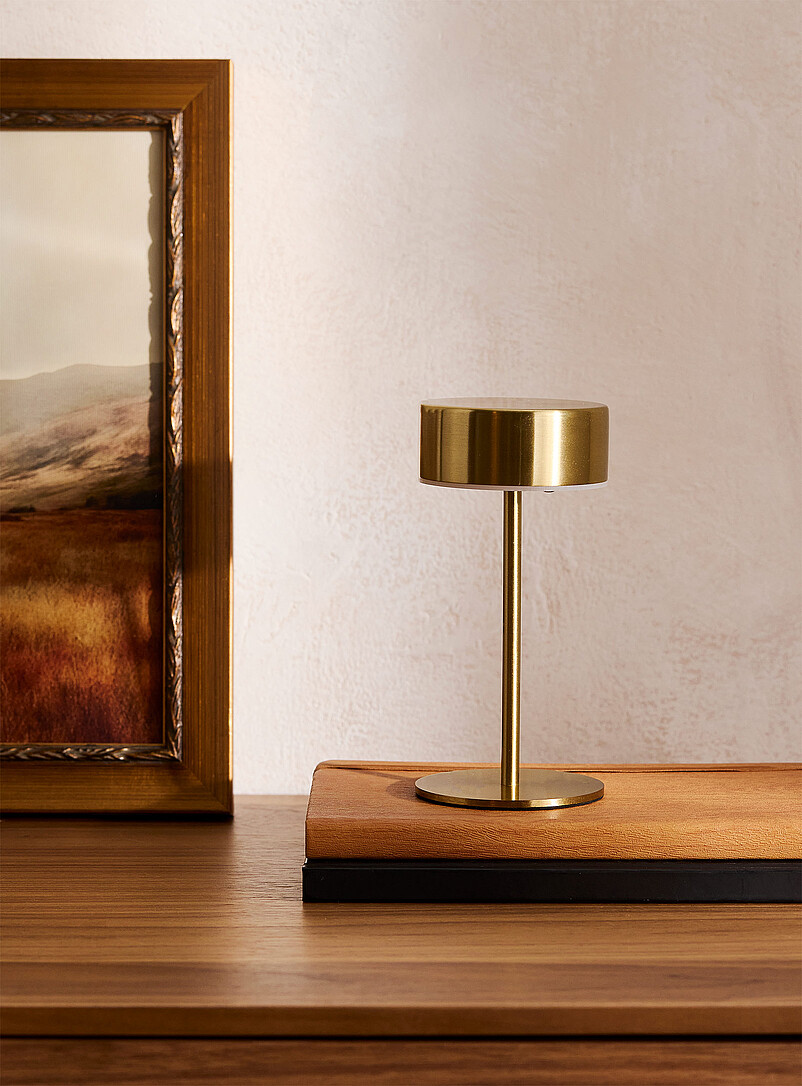 Simons Maison Black Small rechargeable cylindrical touch table lamp