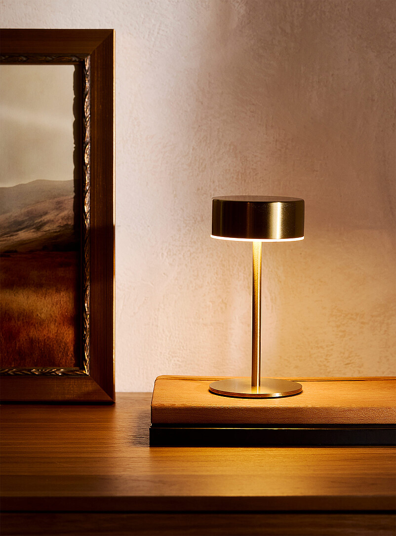 Simons Maison Black Small rechargeable cylindrical touch table lamp
