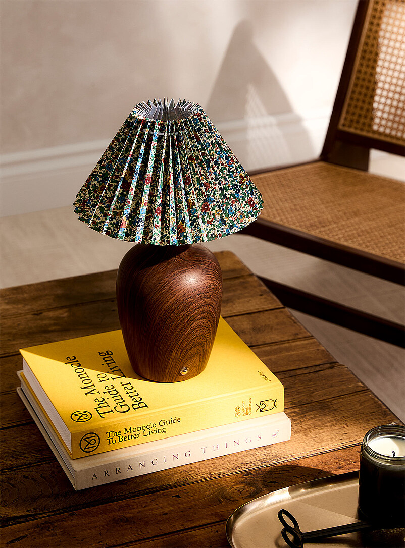 Floral Lampshade Rechargeable Touch Table Lamp