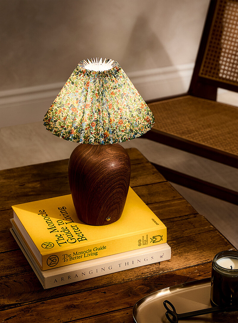 Floral lampshade rechargeable touch table lamp product image 2
