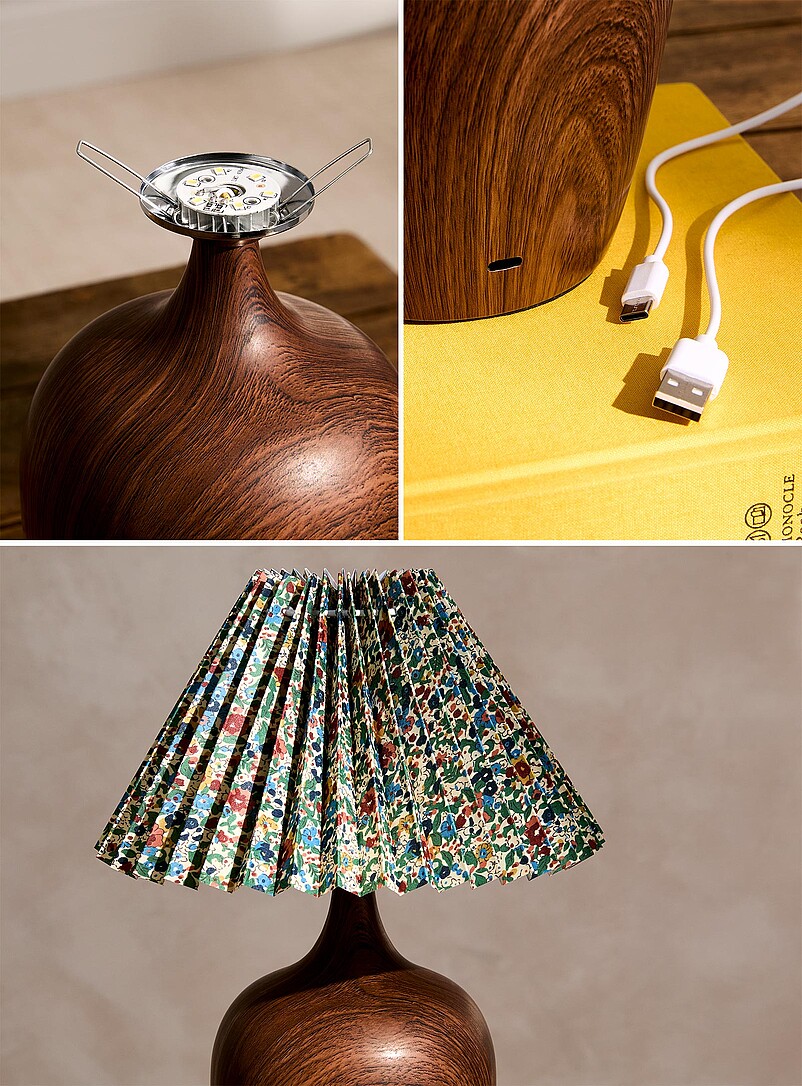 Floral lampshade rechargeable touch table lamp product image 3