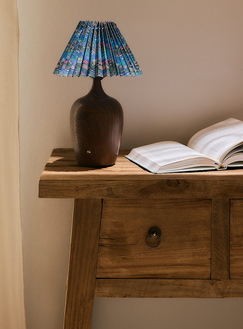 Floral Lampshade Rechargeable Touch Table Lamp