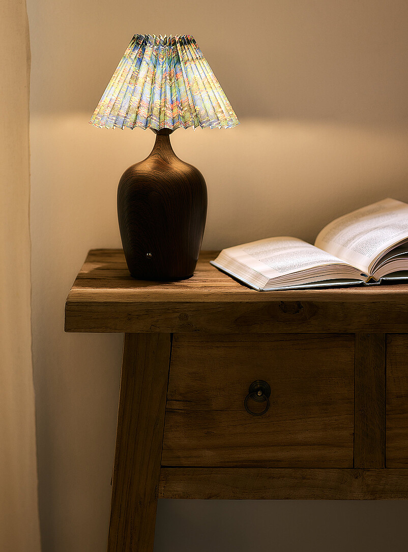 Floral lampshade rechargeable touch table lamp product image 2