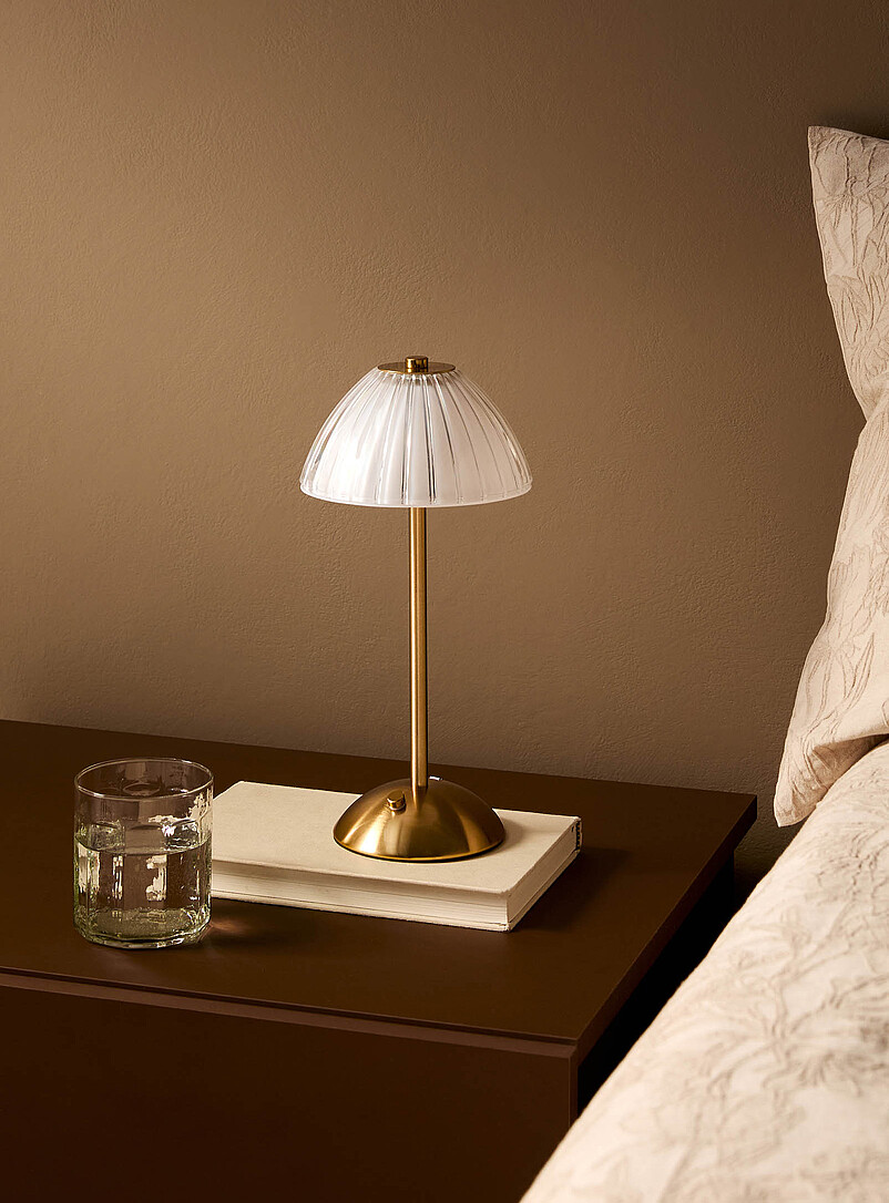 Gold base rechargeable touch table lamp product image (primary)