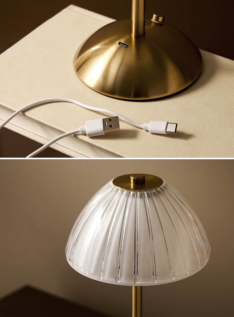 Gold base rechargeable touch table lamp product image 3