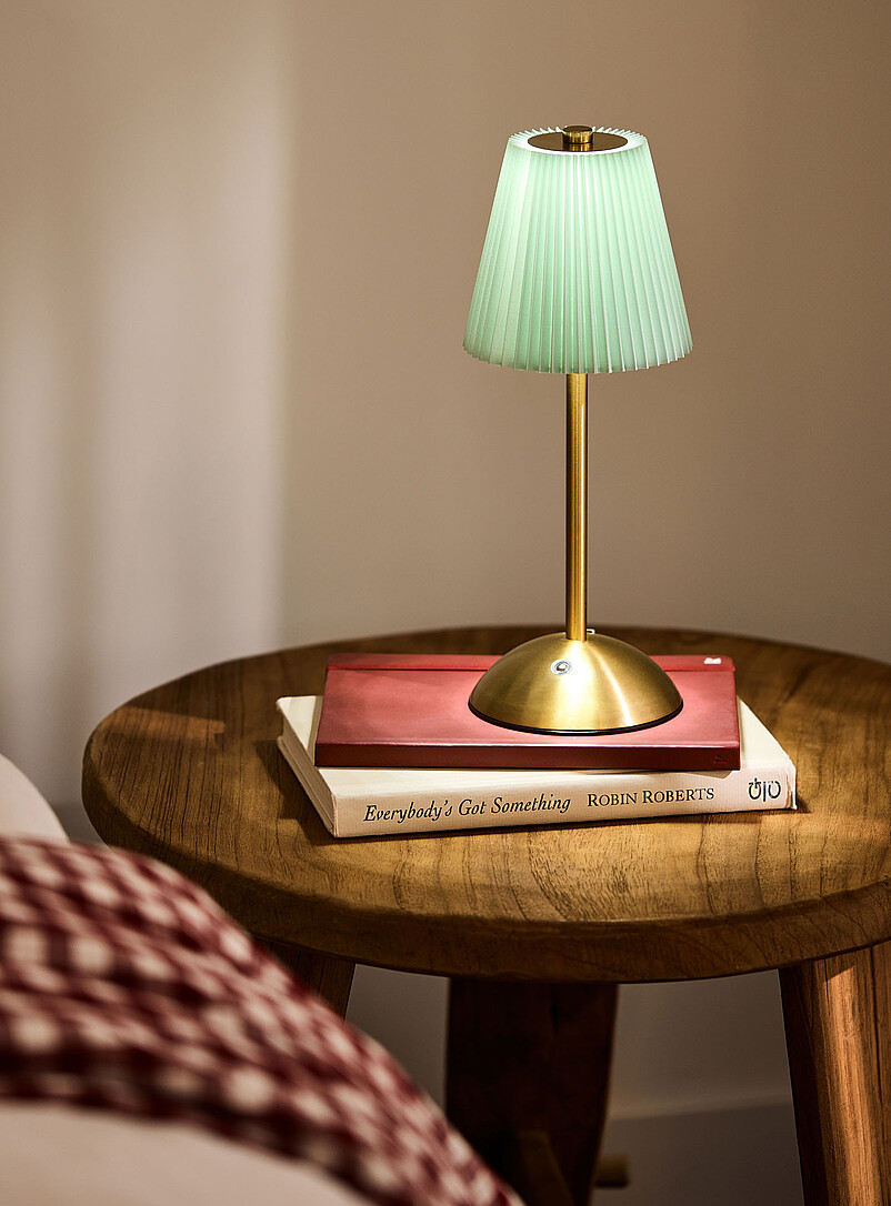 Rechargeable touch lamp with pleated shade product image 2