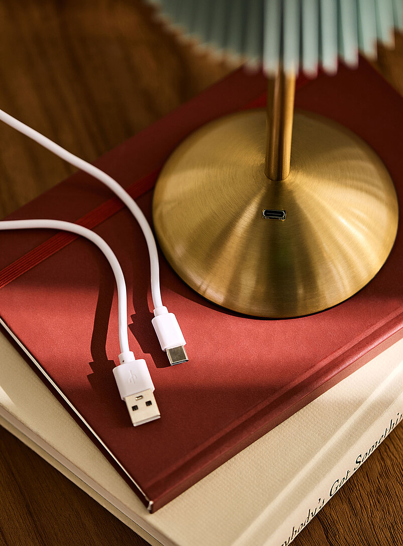 Rechargeable touch lamp with pleated shade product image 3