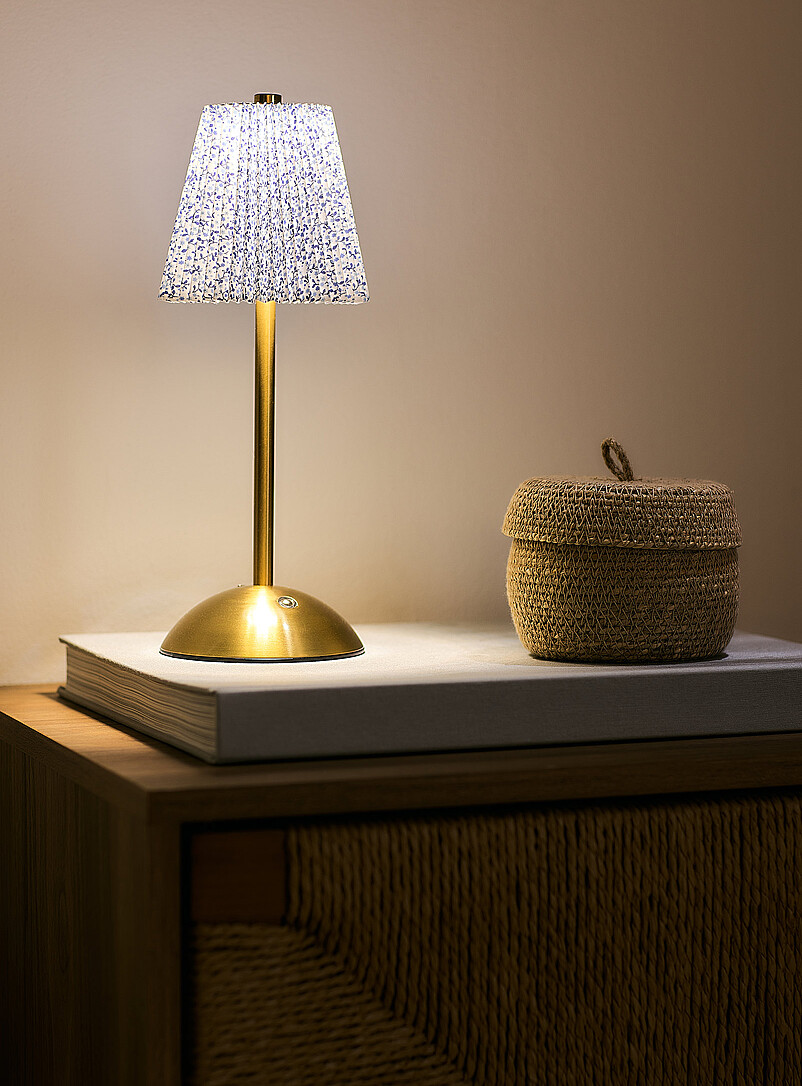 Rechargeable touch lamp with pleated floral shade product image 2