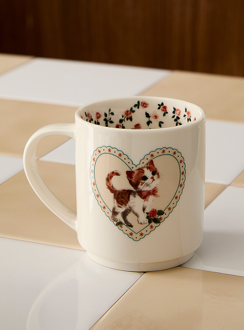 Retro cat heart mug | Simons Maison